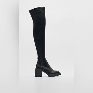 OVER THE KNEE LUG SOLE BOOTS